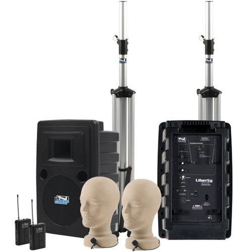 Anchor Audio LIB-DPDUAL-AIR Liberty Deluxe Dual AIR PA Package with 2 Lapel Microphones (Discontinued)