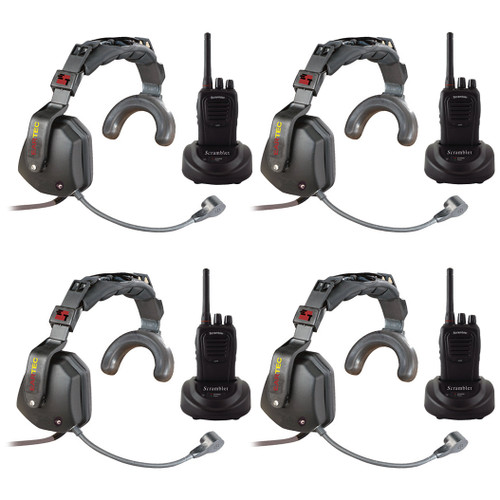 Eartec Scrambler 4-User SC-1000 2-Way Radio System with Ultra Single Shell Mount PTT Headsets (Discontinued)