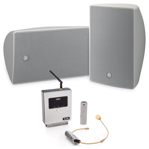 Classroom Sound System with 2 Yamaha VXS5 Surface Mount Speakers and Micro20 Amplified 2.4G Digital Wireless Microphone System (Discontinued)
