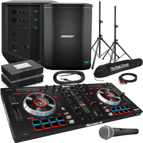 DJ Sound System with 2 Bose S1 Pro All-In-One Bluetooth PA Systems and Numark Mixtrack Platinum DJ Controller (Discontinued Components)