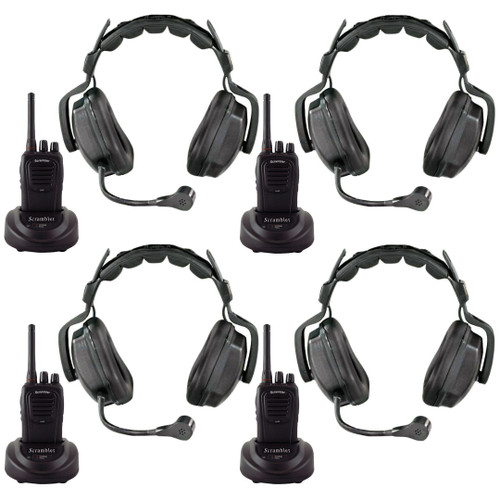 Eartec Scrambler 4-User SC-1000 2-Way Radio System with Ultra Double Inline PTT Headsets (Discontinued)