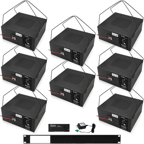 Office Sound Masking System with AtlasIED Pendant Mount Speakers and White Noise Generator Kit for up to 2000SF