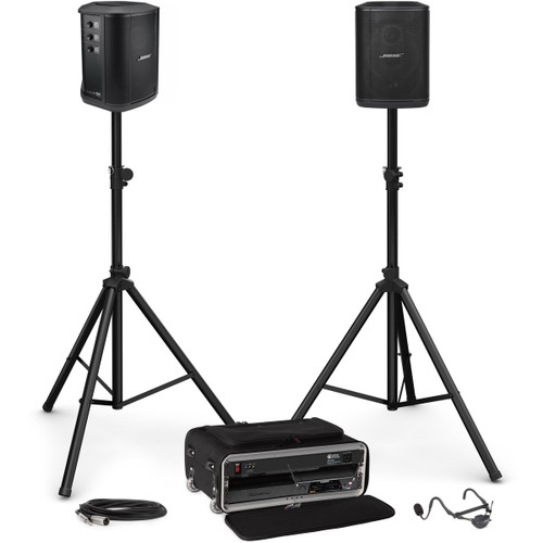 Portable Fitness Sound System Package with 2 Bose S1 Pro+ Systems and Water-Resistant Fitness Micro Headset Wireless System