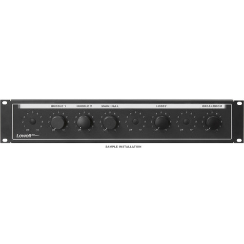 Lowell LVC8P-ID-2 Rackmount Volume Control Panel for Factory-Loaded Lowell Volume Controls 19" W x 2U - Black