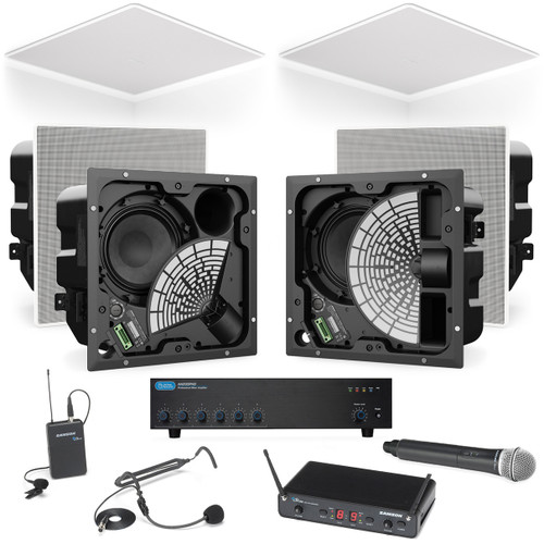 Conference Room Sound System with 6 Bose Professional EdgeMax Premium In-Ceiling Loudspeakers with Wireless Microphone System