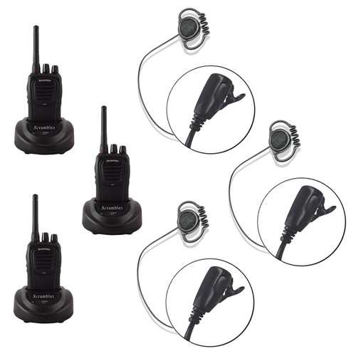 Eartec Scrambler 3-User SC-1000 2-Way Radio System with Loop Lapel PTT Headsets (Discontinued)