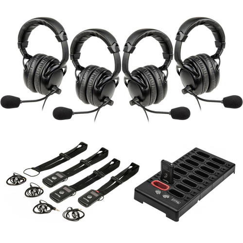 Listen Tech 4 Person ListenTALK Headset Coaching Wireless Communication System for High Noise Environments
