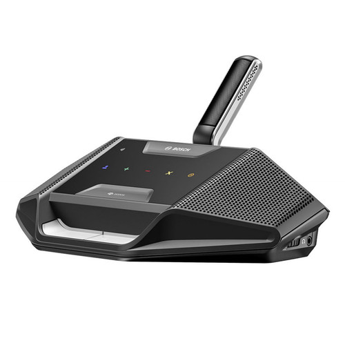 Conference Room Sound System with 2 Ceiling Speaker Arrays and Bosch Dicentis Wired Conference System with 12 Voting Discussion Devices