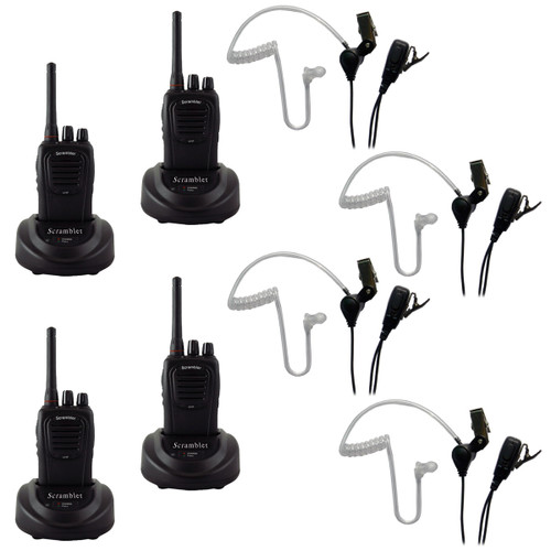 Eartec Scrambler 4-User SC-1000 2-Way Radio System with SST Lapel PTT Headsets