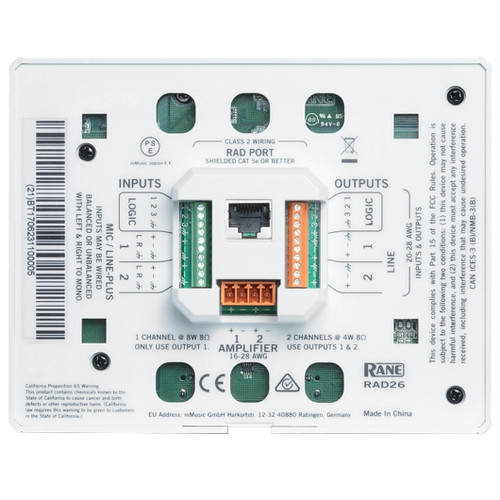 Rane Commercial RAD26 One Room RAD Remote (Discontinued)