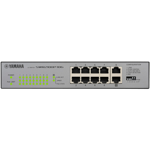 Yamaha SWR2100P-10G L2 Network Switch with PoE - 10 Ports