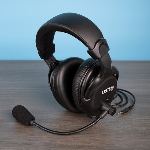 Listen Tech LA-454 ListenTALK Headset 4 Dual Over Ears with Boom Mic
