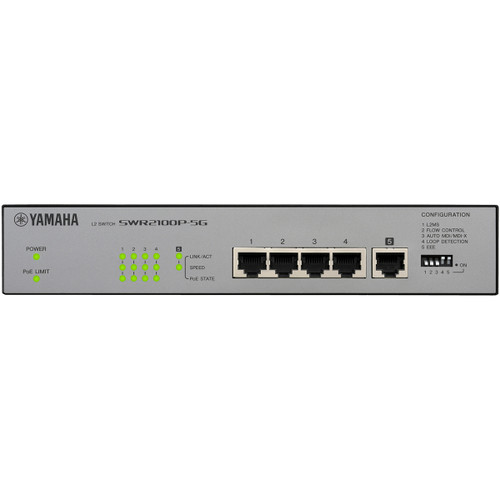 Yamaha SWR2100P-5G L2 Network Switch with PoE - 5 Ports