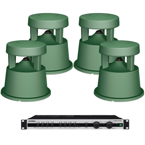 Outdoor Sound System with 4 Bose FreeSpace 360P and Yamaha MA2120