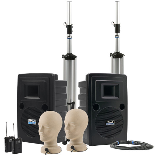 Anchor Audio LIB-DPDUAL Liberty Platinum Dual Deluxe PA Package with 1 Handheld and 1 Lapel Microphone (Discontinued)