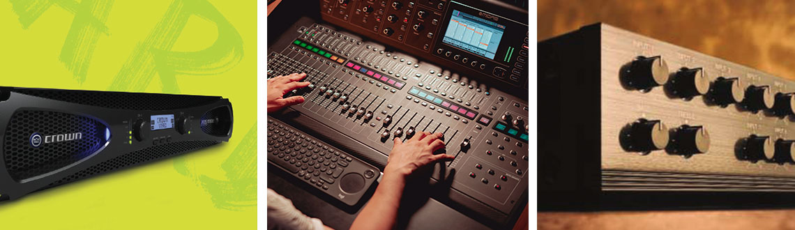 What is the difference between a mixer, audio power amplifier, and commercial mixer amplifier?