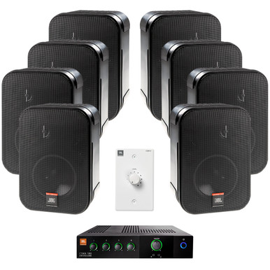 Retail Sound System with 8 JBL CSS-1S/T Surface Mount Speakers and