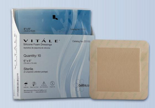 Vitale Foam/Silicone Dressings, 6x6, 10/box, 10 bx/case