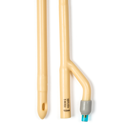 Foley Catheter 2-Way Standard Tip 5 cc Balloon 30 FR. Silicone Coated Latex 10 Per Box 10/Cs
