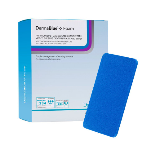 DermaBlue+ Foam Silver Dressing- 8 x 16-1/4 Inch