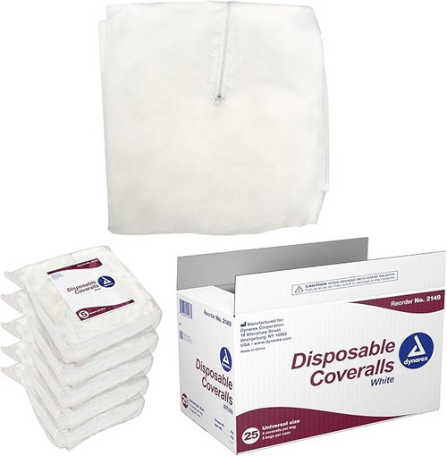 Disposable Coveralls One Size- White