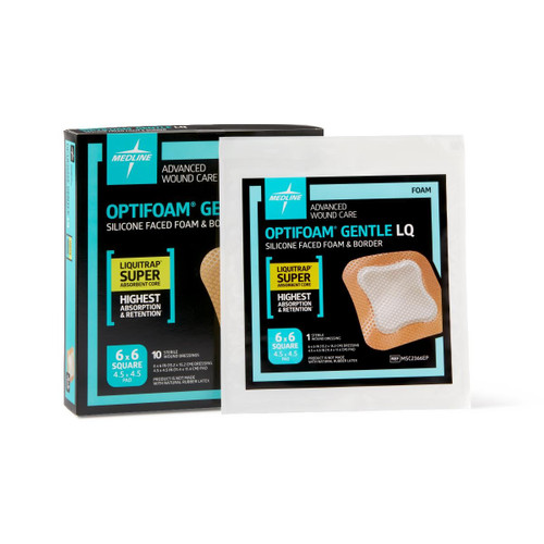 Optifoam Gentle Liquitrap Silicone Foam Dressing- 6x6 Inch