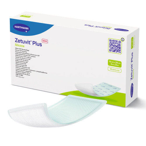 Zetuvit Plus Silicone No-Border Dressing- 4x8