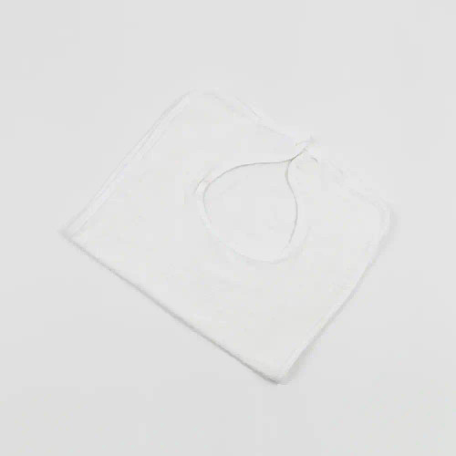 Bib, 100% Cotton w/Velcro, White- 18x30
