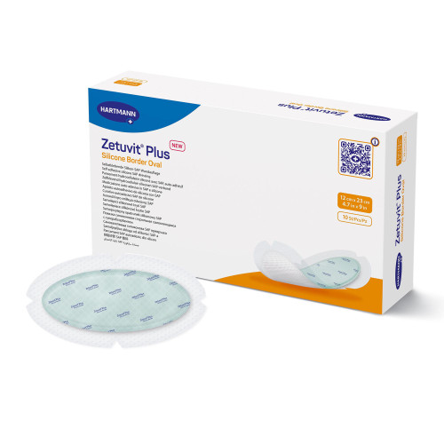 Zetuvit Plus Silicone Border Oval- 4.7x9