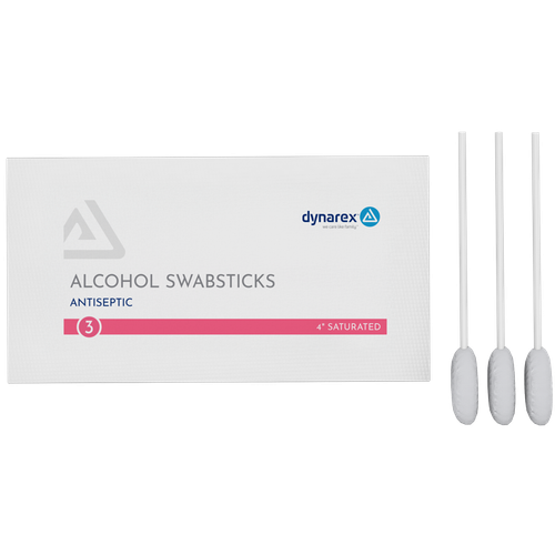 Alcohol Swabsticks- 4 Inch (3/PK, 25PK/BX)