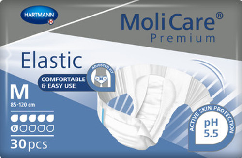 Molicare Brief Adult Unisex Premium Elastic 6D Medium Disposable Moderate Absorbency 30/Bg 3Bg/Cs
