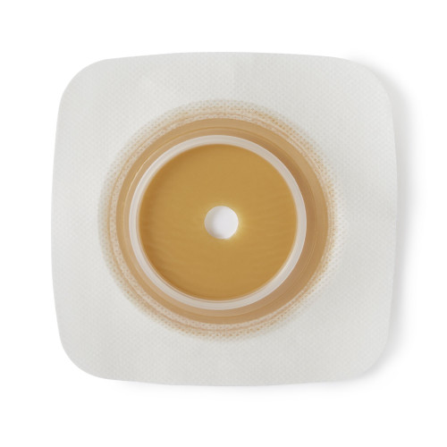 Ostomy Barrier SUR-FIT Natura Trim To Fit, Extended Wear Durahesive Tape 57 mm Flange Hydrocolloid 1-3/8 To 1-3/4 Inch Opening 5 X 5 Inch 10/bx