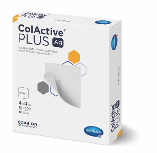 Silver Collagen Dressing ColActive Plus Ag 4 X 4 Inch Square Sterile 10/BX