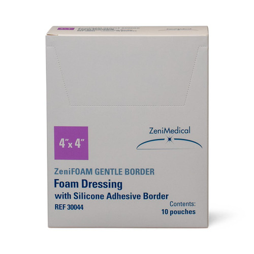 ZeniFOAM Gentle Border Silicone Foam Dressing- 4x4