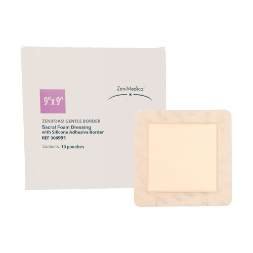 ZeniFOAM Gentle Border Foam Dressing Sacral- 9x9