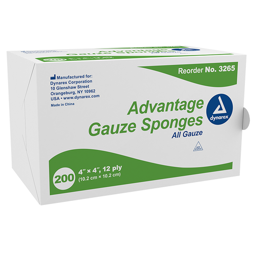 Advantage Surgical Sponges 4 x 4 IN 12 Ply 
200 EA/BG  10BG/CS
