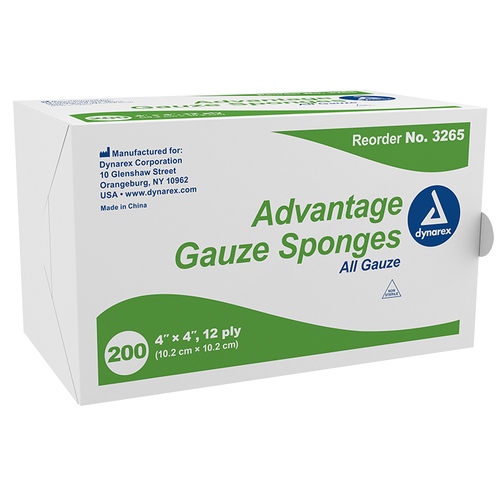 Advantage Surgical Sponges 4 x 4 IN 12 Ply 
200 EA/BG  10BG/CS
