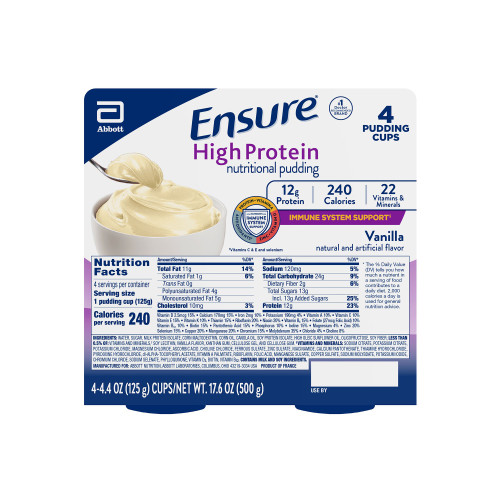 Ensure High Protein Pudding 4.4oz Cup - Vanilla 24/cs