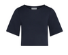 Cropped: Ponte Knit Short Sleeve Top