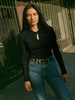 Coco Keyhole Top -Jet Black