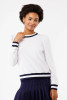 Peggy -White w/Navy