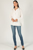 Button Up Shirt with Pleated Back -Off White