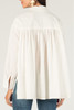 Button Up Shirt with Pleated Back -Off White