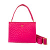 Carrie Ostrich Convertible Clutch- Hot Pink