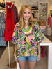 Puff Sleeve Peasant Top- Jungle Paisley