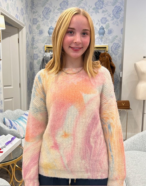 Laila Alpaca Blended Ombre Print Sweater Pink Multi Monkee's of Amarillo