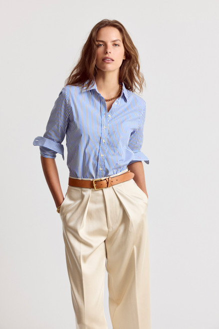 The Boyfriend Shirt- Navy Blue & White Stripe The Boyfriend Shirt- Navy Blue & White Stripe