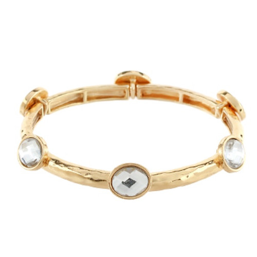 MA Oval Glass Station Bangle Bracelet