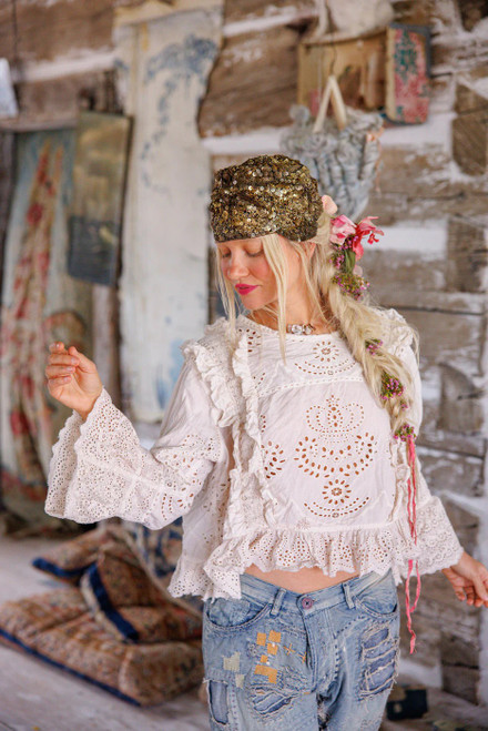 Hermione Eyelet Blouse- Moonlight