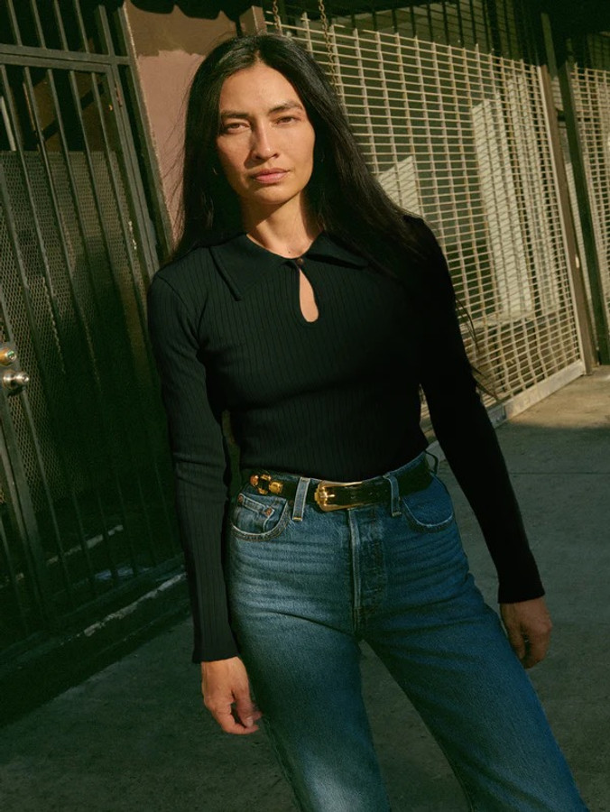 Coco Keyhole Top -Jet Black